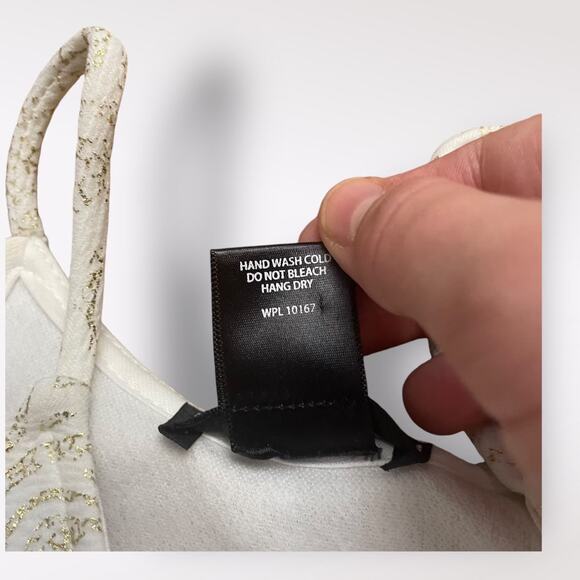 Aqua Gold Batik Patterned Mini Short Dress Size S White Party Holiday - Picture 7 of 7